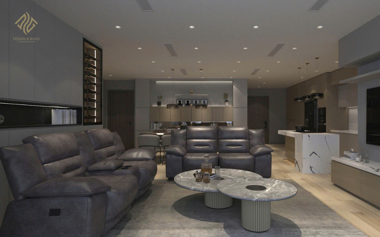 Phòng khách đẹp phong cách Luxury tại biệt thự Lakeview Quận 9